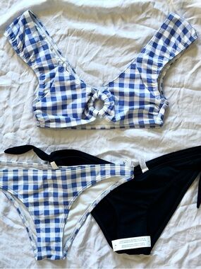 💙Aerie // Gingham Cap Sleeve Bikini Set💙